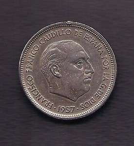 World Coins   Spain 50 Pesetas 1957(58) Coin KM# 788  