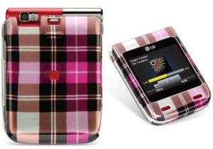 Fit LG Mystique Hard Cover Phone Case Pink Checker  