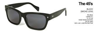 Tres Noir 45s Sunglasses Shiny Black hand made glasses