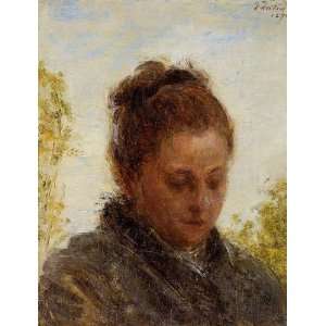  Oil Painting Head of a Young Woman Henri Fantin Latour 