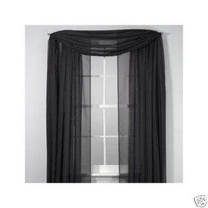 NEW BLACK Elegance Sheer Voile Curtain 84 Panel 8691  