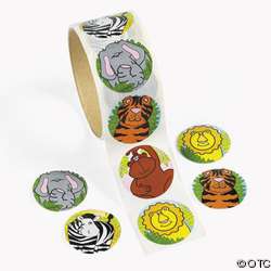 100 Zoo Jungle Animal Stickers Teacher Supply  