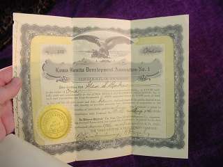 Pair 1923 Stock Certificates LOMA BONITA OIL Company Chicago Ill 