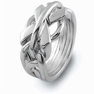  MENS 5 band GOLD Puzzle Ring MG 5FX: Jewelry