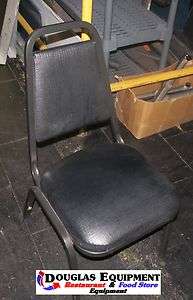 Used Virco Black Vinyl Topped Metal Frame Chairs Lot of Ten  