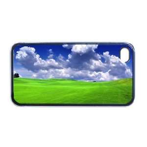  Green grass blue skies Apple RUBBER iPhone 4 or 4s Case 