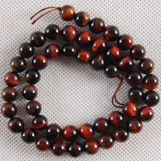 H0766 Red Tiger Eye Gem Ball Loose Beads 15.5  