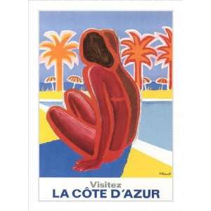  La Cote DAzur by Bernard Villemot   Framed Artwork: Home 