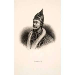  1880 Steel Engraving Laroslaf Yaroslav I The Wise Grand 