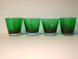 SCARCE ERICKSON EMERALD GREEN OLD FASHIONED TUMBLERS WITH CUT DESIGN 4 