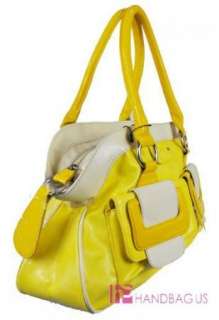 New Large Designer Inspired Handbag Tote Yellow PVC Bag  