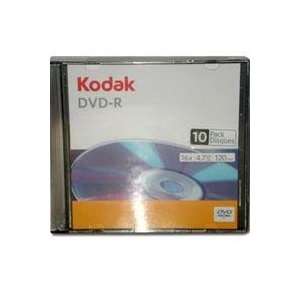  Kodak 50110 10 Pack 16X DVD R in Slim Jewel Cases 