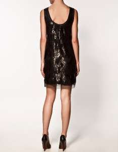 NWT Zara Sequin Tulle Dress Flapper Shift Shimmer Sparkly Dress SOLD 