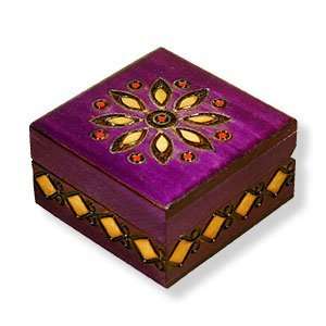  5266 Purple Wood Box with Flower: Everything Else
