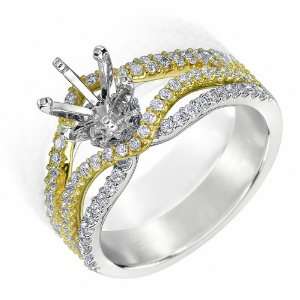    14k TWO TONE GOLD WOMENS RING LR 5479 DIAMOND 0.65CT TW: Jewelry