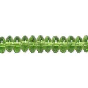  #5541 Bead, glass, green, 8x3mm rondelle. Sold per pkg of 
