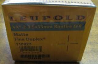   9x33 Rimfire EFR Riflescope Fine Duplex Reticle 110827 VX II  