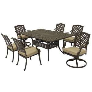  Patio Furniture Aluminum Somerset 7PC Rectangular Dining 