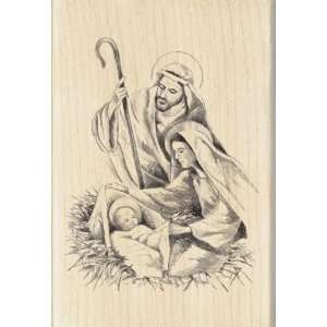  Inkadinkado Sketched Nativity Scene Wood Stamp: Arts 