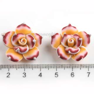 30x New Pink Flower Clay Bead FIMO Polymer 25mm 111031  