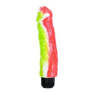  Funky 8 inch Orange/Green Jelly vibrator