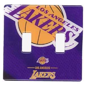Los Angeles Lakers NBA Basketball Double Switch Plate Cover Light 
