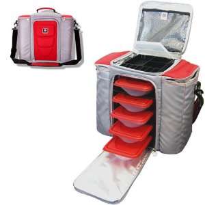  6 PACK® Bag: 5 Meal Management System Red and Silver 