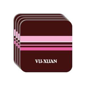 Personal Name Gift   VU XUAN Set of 4 Mini Mousepad Coasters (pink 