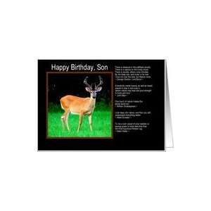  Happy Birthday, Son   Stag Deer Nature Quotes Card Card 