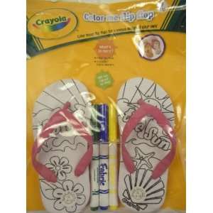  Crayola Color Me Flip Flops Color Pink Size Small 9/10 