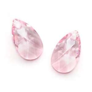  Swarovski #6106 Pear Pendant Light Rose Pink 16mm (2 Beads 
