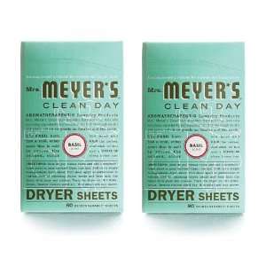  Mrs. Meyers Clean Day Dryer Sheets, Basil, 80 sheets per 