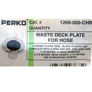 PERKO 1269 000 CHR CHROME 1.5IN BOAT WASTE DECK FILL  