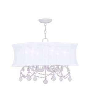  Livex 6306 03 Newcastle 6 Light Chandeliers in White: Home 