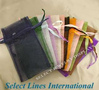 12pc Organza Mixed Colors Jewelry Pouch Display Pouches  