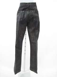 RICH & SKINNY Black Metallic Flare Leg Jeans Pants 28  