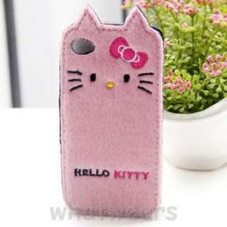 HelloKitty Iphone 4G Hard Case Mobile Cover Pink Villous K008  