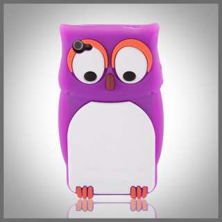 By CellXpressions™ Pink Purple Owl silicone case cover for Apple 