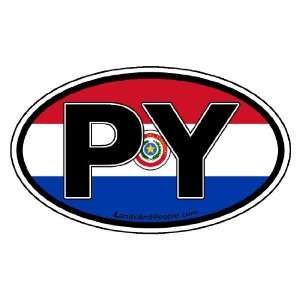  Paraguay PY Flag Car Bumper Sticker Decal Oval: Automotive