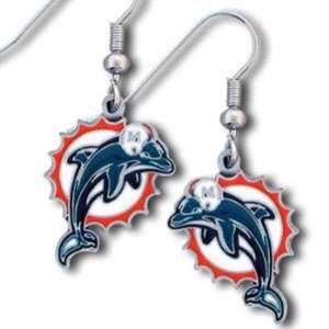  NFL Dangling Earrings   Miami Dolphins Logo (Quantity of 1 