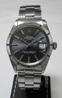 Rolex Oyster Perpetual Date 1501, Engine Bezel, GREY Dial, Vintage 