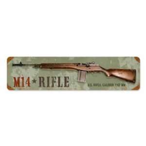  M14 Rifle Vintage Metal Sign Military U.S. Gun 7.62