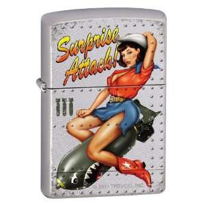   Attack Pin Up Girl Satin Chrome Lighter, 7291: Sports & Outdoors