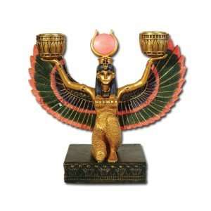   Isis Egyptian Double Taper Candle Holder Figurine 7726: Home & Kitchen