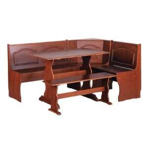  Linon 90365 Walnut Nook Chelsea 3 Piece Dining Nook Set in 