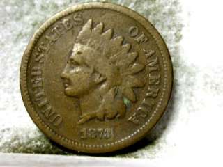 1873 VG INDIAN HEAD SMALL CENT ID#Q778  