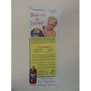 Karo Syrup. 1950 print advertisement. (baby/cookies.) original vintage 