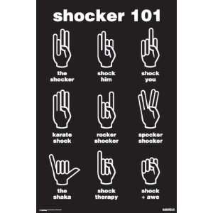   SHOCKER 101 HAND SIGNS CHART 24x36 WALL POSTER 8355: Home & Kitchen
