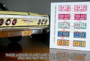   1964 WEST VIRGINIA miniature LICENSE PLATES for 1/25 scale MODEL CARS