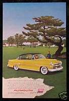 1954 PLYMOUTH BELVEDERE SPORT COUPE Vintage Print Ad  